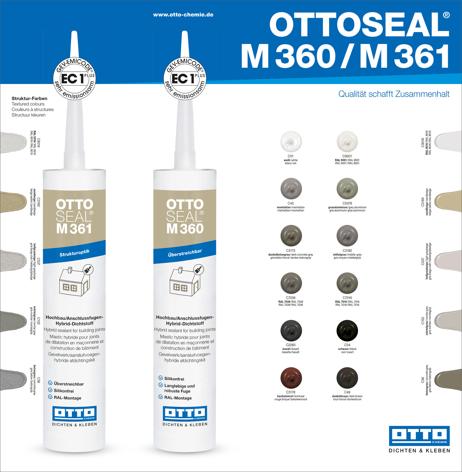 Ottoseal_m361_kleurenkaart